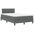 Box spring seng med LED-lysstrimler Mørkegrå 120 x 190 cm Stof