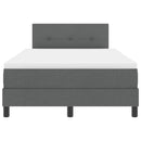 Box spring seng med LED-lysstrimler Mørkegrå 120 x 190 cm Stof