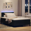 Box spring seng med LED-lysstrimler Sort 120 x 190 cm Stof