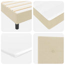 Box spring seng med LED-lysstrimler Creme 120 x 190 cm Stof