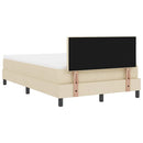 Box spring seng med LED-lysstrimler Creme 120 x 190 cm Stof