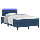 Box spring seng med LED-lysstrimler Blå 120 x 190 cm Stof