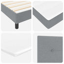 Box spring seng med LED-lysstrimler Lysegrå 120 x 200 cm Stof