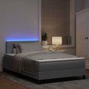 Box spring seng med LED-lysstrimler Lysegrå 120 x 200 cm Stof