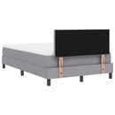 Box spring seng med LED-lysstrimler Lysegrå 120 x 200 cm Stof