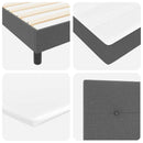 Box spring seng med LED-lysstrimler Mørkegrå 120 x 200 cm Stof