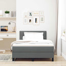 Box spring seng med LED-lysstrimler Mørkegrå 120 x 200 cm Stof