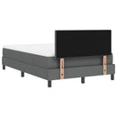 Box spring seng med LED-lysstrimler Mørkegrå 120 x 200 cm Stof