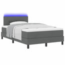 Box spring seng med LED-lysstrimler Mørkegrå 120 x 200 cm Stof