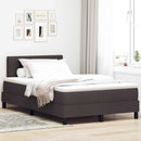 Box spring seng med LED-lysstrimler Mørk Brun 120 x 200 cm Stof