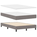 Box spring seng med LED-lysstrimler Gråbrun 120 x 200 cm Stof