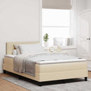 Box spring seng med LED-lysstrimler Creme 120 x 200 cm Stof