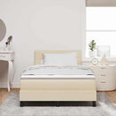 Box spring seng med LED-lysstrimler Creme 120 x 200 cm Stof