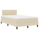Box spring seng med LED-lysstrimler Creme 120 x 200 cm Stof