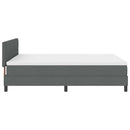 Box spring seng med LED-lysstrimler Mørkegrå 140 x 190 cm Stof