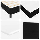 Box spring seng med LED-lysstrimler Sort 140 x 190 cm Stof