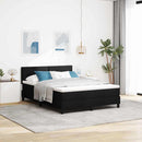 Box spring seng med LED-lysstrimler Sort 140 x 190 cm Stof