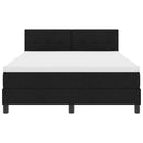 Box spring seng med LED-lysstrimler Sort 140 x 190 cm Stof
