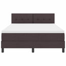Box spring seng med LED-lysstrimler Mørk Brun 140 x 190 cm Stof