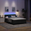 Box spring seng med LED-lysstrimler Sort 140 x 200 cm Stof