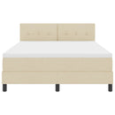 Box spring seng med LED-lysstrimler Creme 140 x 200 cm Stof