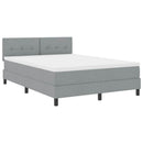 Box spring seng med pude Lysegrå 160 x 200 cm Stof
