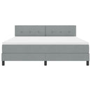 Box spring seng med LED-lysstrimler Lysegrå 180 x 200 cm Stof