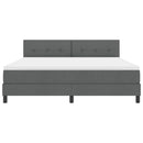 Box spring seng med LED-lysstrimler Mørkegrå 180 x 200 cm Stof