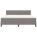 Box spring seng med LED-lysstrimler Gråbrun 180 x 200 cm Stof