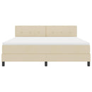 Box spring seng med LED-lysstrimler Creme 180 x 200 cm Stof
