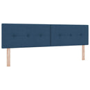 Box spring seng med LED-lysstrimler Blå 180 x 200 cm Stof