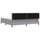 Box spring seng med LED-lysstrimler Lysegrå 200 x 200 cm Stof