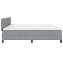 Box spring seng med LED-lysstrimler Lysegrå 200 x 200 cm Stof