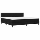 Box spring seng med LED-lysstrimler Sort 200 x 200 cm Stof