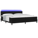 Box spring seng med LED-lysstrimler Sort 200 x 200 cm Stof