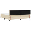 Box spring seng med LED-lysstrimler Creme 200 x 200 cm Stof