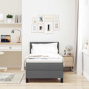 Box spring seng med pude Mørkegrå 80 x 200 cm Stof