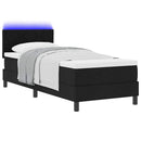 Box spring seng med LED-lysstrimler Sort 80 x 200 cm Stof