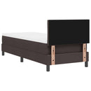 Box spring seng med LED-lysstrimler Mørk Brun 80 x 200 cm Stof