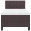 Box spring seng med LED-lysstrimler Mørk Brun 80 x 200 cm Stof