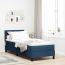 Box spring seng med LED-lysstrimler Blå 80 x 200 cm Stof