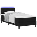 Box spring seng med pude med hovedgærde Sort 90 x 190 cm Stof