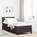 Box spring seng med LED-lysstrimler Mørk Brun 90 x 190 cm Stof