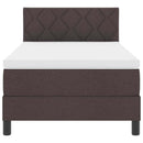 Box spring seng med LED-lysstrimler Mørk Brun 90 x 190 cm Stof