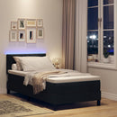 Box spring seng med pude med hovedgærde Sort 90 x 200 cm Stof