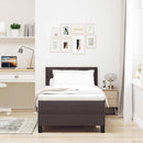 Box spring seng med pude Mørk Brun 90 x 200 cm Stof