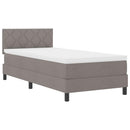 Box spring seng med pude Gråbrun 90 x 200 cm Stof