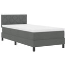 Box spring seng med pude Mørkegrå 100 x 200 cm Stof