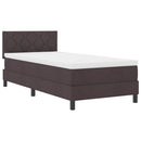 Box spring seng med LED-lysstrimler Mørk Brun 100 x 200 cm Stof