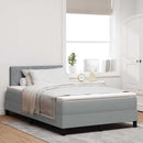 Box spring seng med LED-lysstrimler Lysegrå 120 x 190 cm Stof